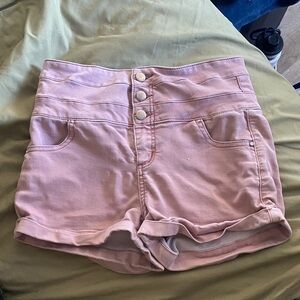 Tinseltown Light Pink High-Waisted Shorts